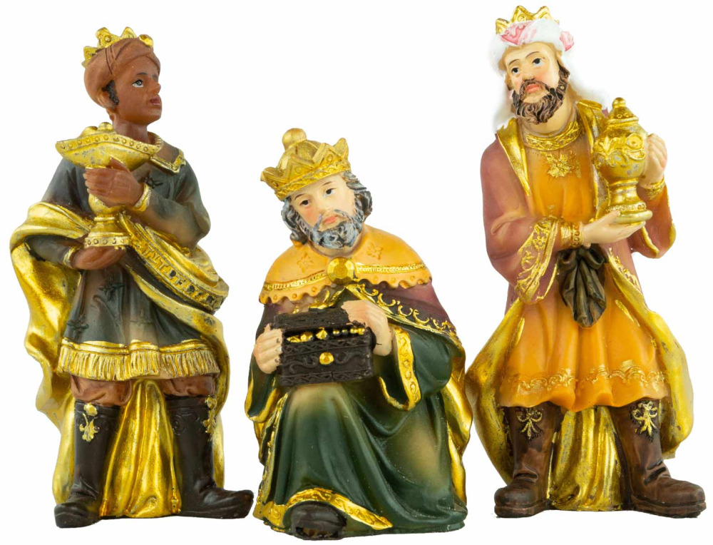 Stilvolle Weihnachtskrippe Breitenbrunn inkl. 11-tlg. Figurensatz K 604, Maße Krippe: ca. 60 x 23 x 26 cm